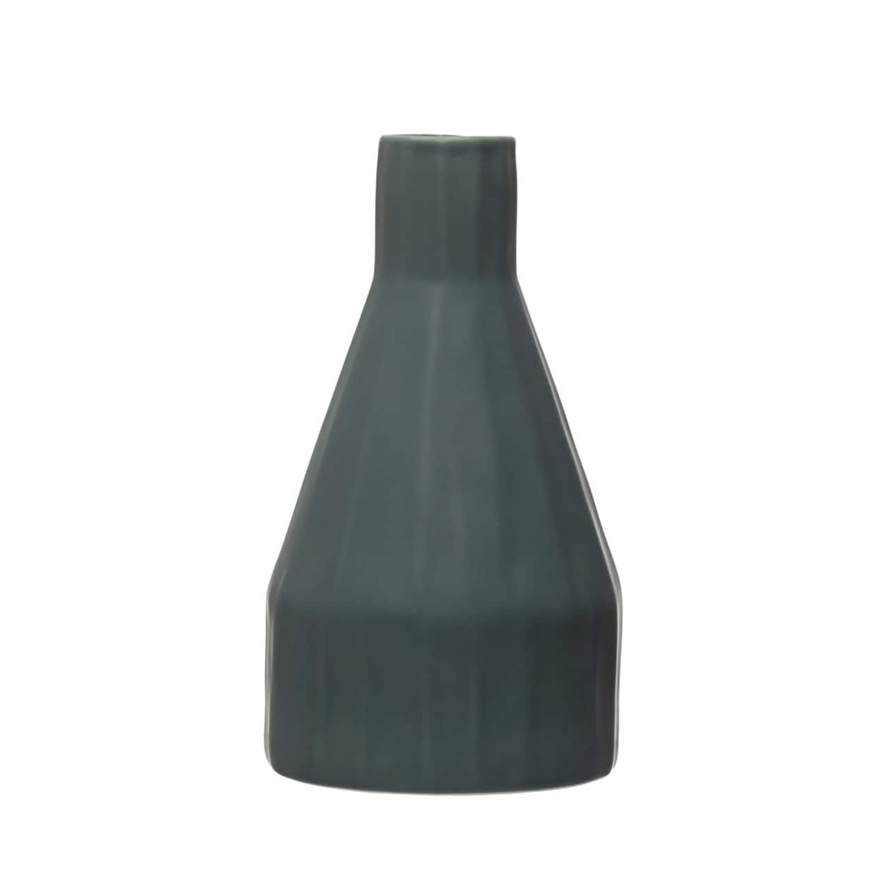9&#x22; Slate Blue Ceramic Vase